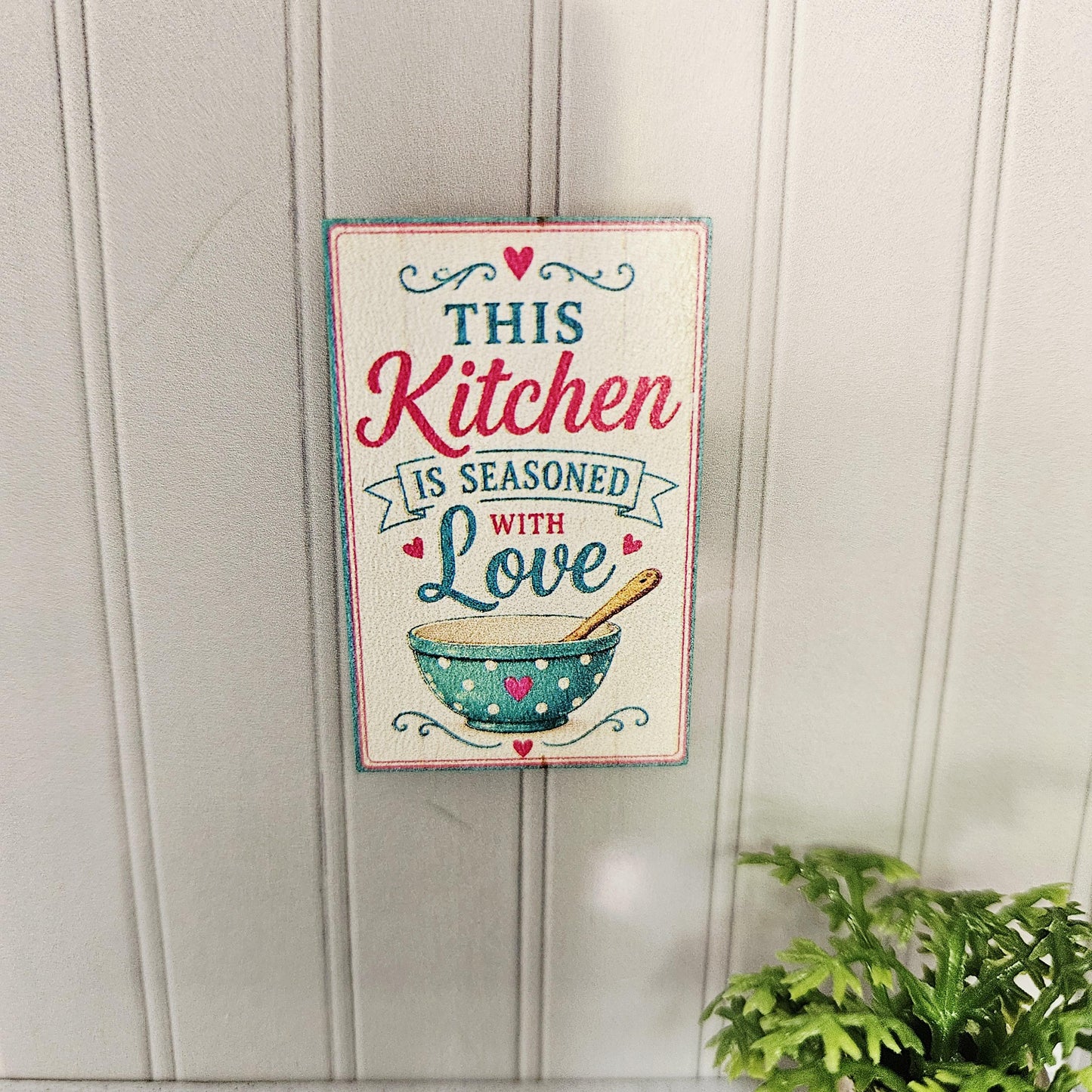 Dolls House Kitchen Wall Sign | This Kitchen Is Seasoned With Love