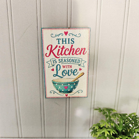 Dolls House Kitchen Wall Sign | This Kitchen Is Seasoned With Love