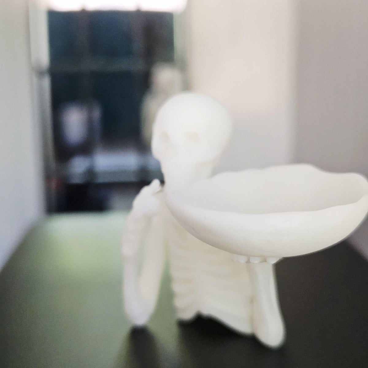 Dolls House Skeleton Bowl Holder | Halloween Table Decor | Miniature Centrepiece | 1:12 Scale