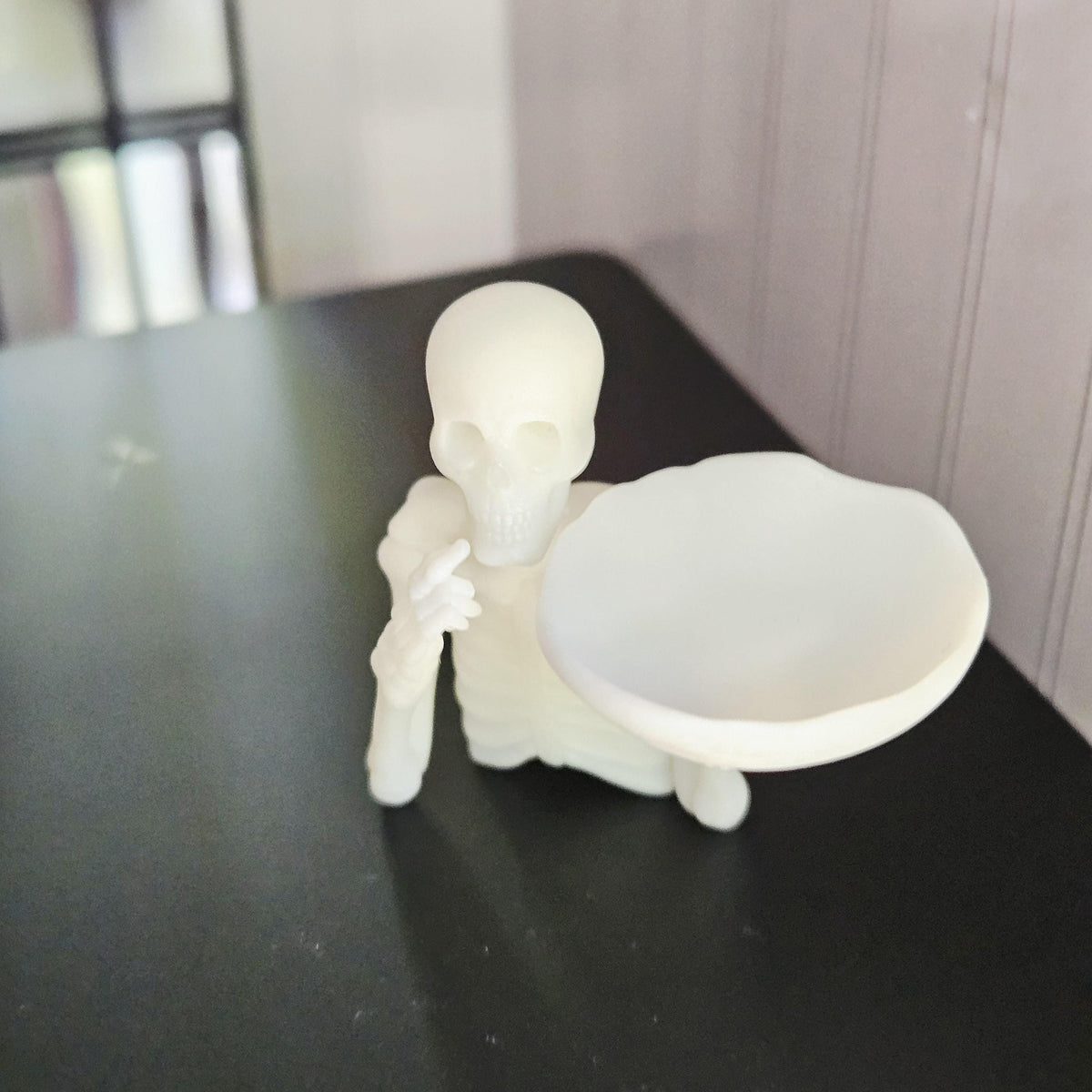 Dolls House Skeleton Bowl Holder | Halloween Table Decor | Miniature Centrepiece | 1:12 Scale