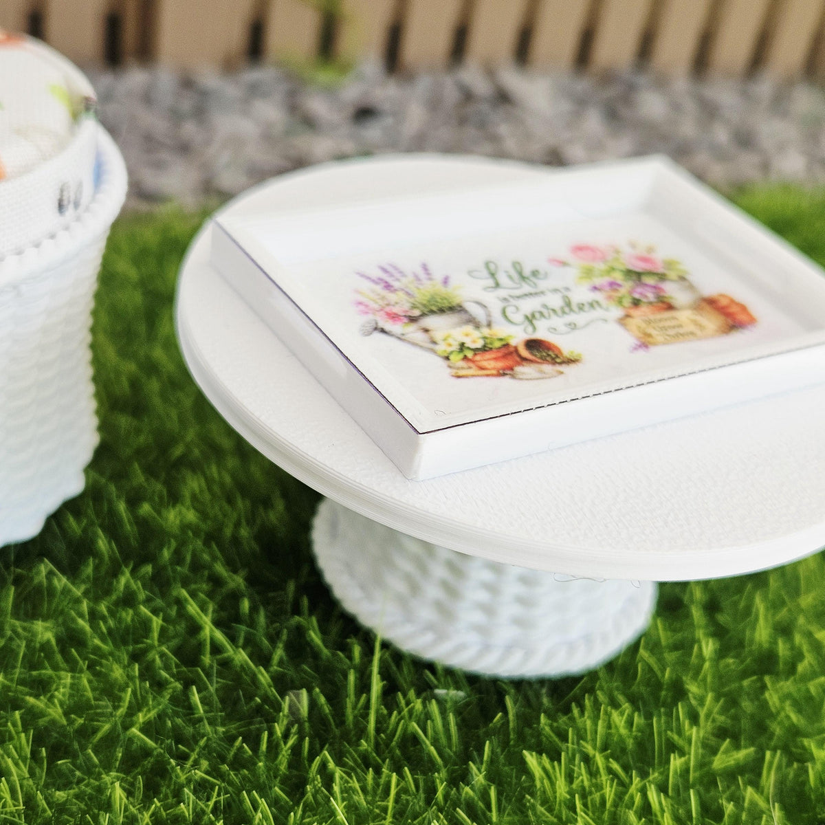 Dolls House Garden Tray | “Life is Better in the Garden” | Miniature Serving Tray | 1:12 Scale