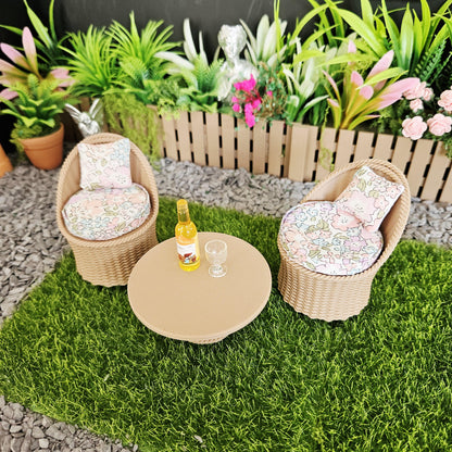 Wood-Effect Garden Chair Set – alternate view 11 | 1:12 scale dolls house miniature