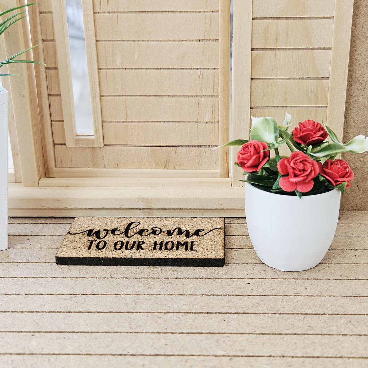 Modern Plant Pot with Roses | Oversized Planter | Choice of Colours | 1:12 Scale