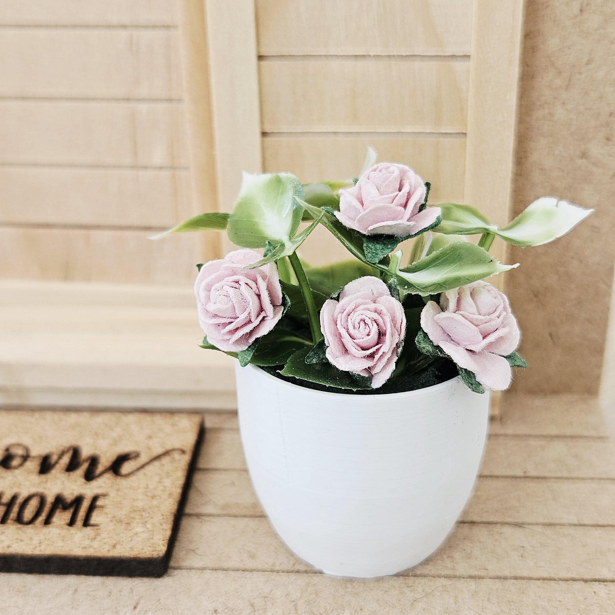 Modern Plant Pot with Roses | Oversized Planter | Choice of Colours | 1:12 Scale