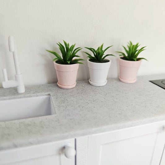 Herb Plant Pots Set of 3 – alternate view 2 | 1:12 scale dolls house miniature