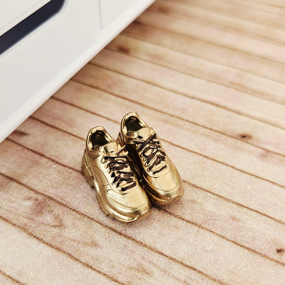 Dolls House Trainers / Sneakers | Metallic Miniature Shoes | Choice of Colours | 1:12 Scale