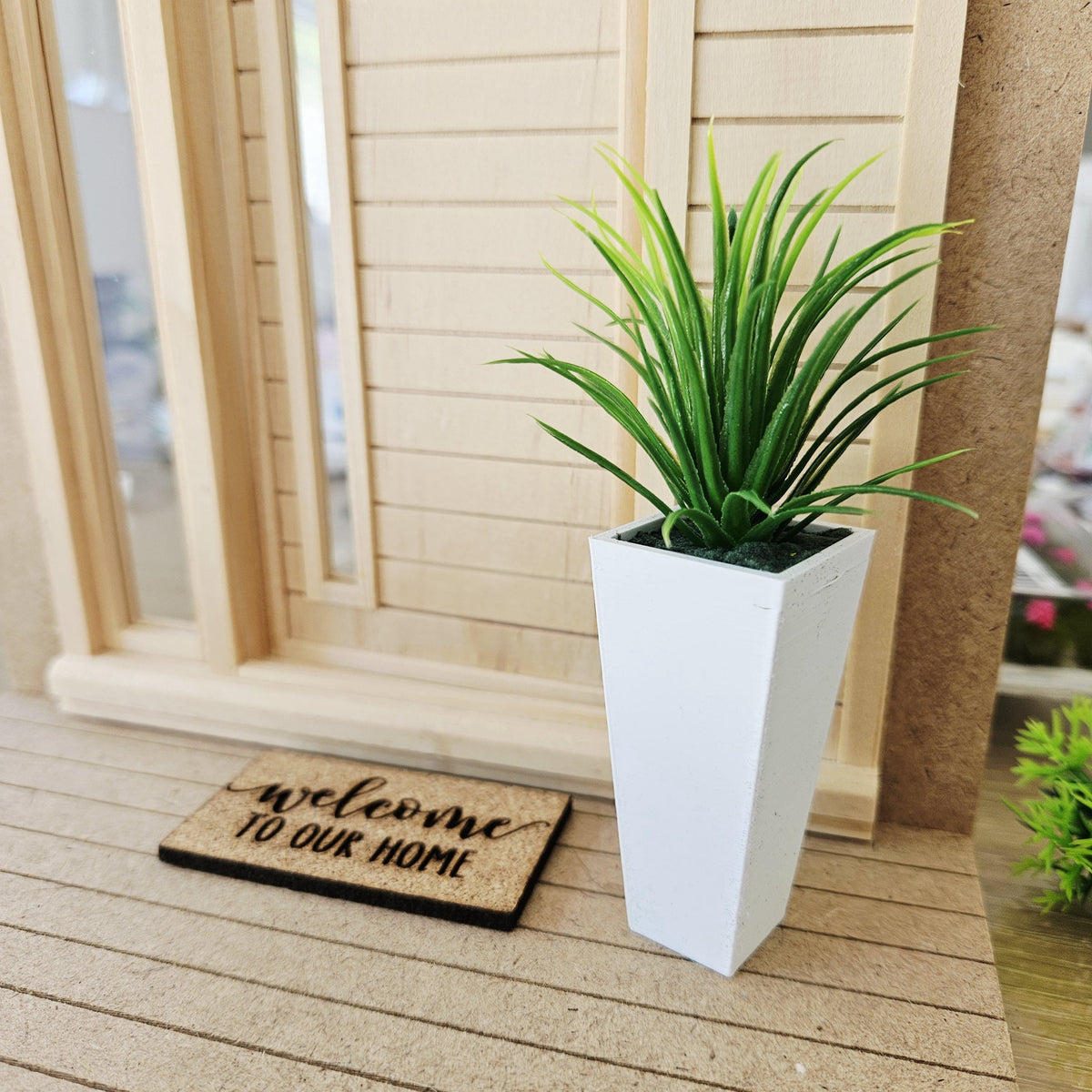 Plant in White Pot | Green Indoor Plant | 1:12 Scale