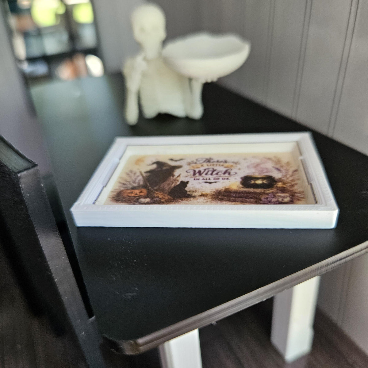 Halloween Tray | Witch Design Serving Tray | Miniature Autumn Decor | 12th Scale
