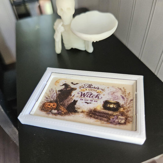 Halloween Tray | Witch Design Serving Tray | Miniature Autumn Decor | 12th Scale