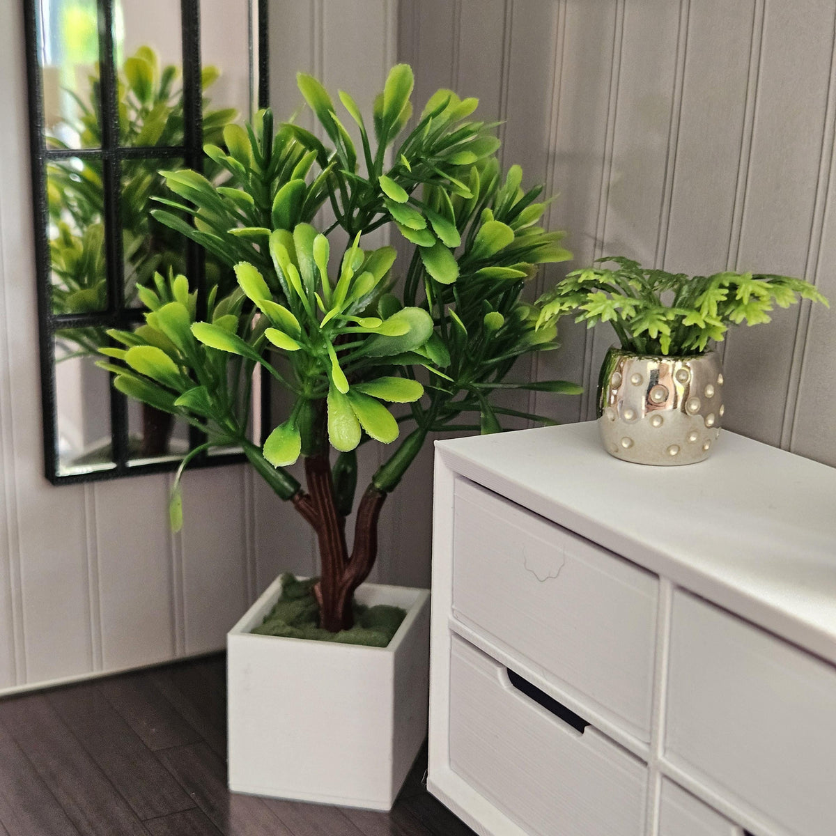Dolls House Indoor Tree | Modern Potted Plant Decor | Large Miniature Houseplant | 1:12 Scale | 70–120mm