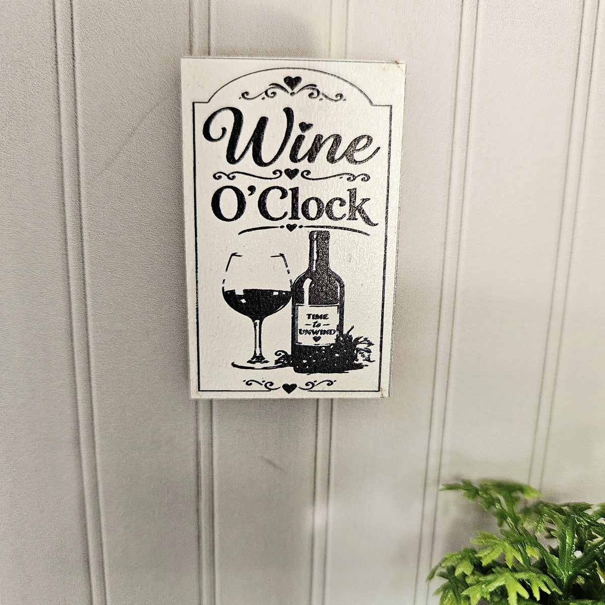 Dolls House Wine O’Clock Sign | Mini Kitchen Wall Art | Bar & Dining Decor | 1:12 Scale