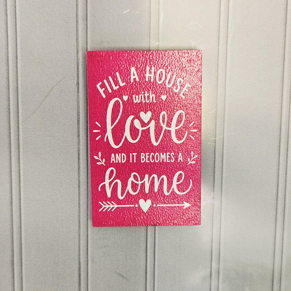 Dolls House Love Quote Wall Sign | Fill a House with Love | 1:12 Scale Miniature Home Decor | 25–40mm