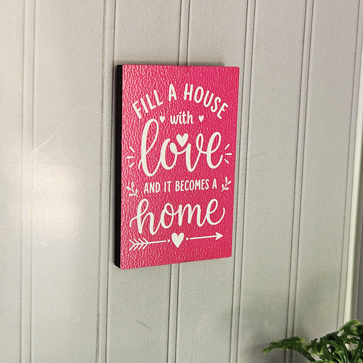 Dolls House Love Quote Wall Sign | Fill a House with Love | 1:12 Scale Miniature Home Decor | 25–40mm
