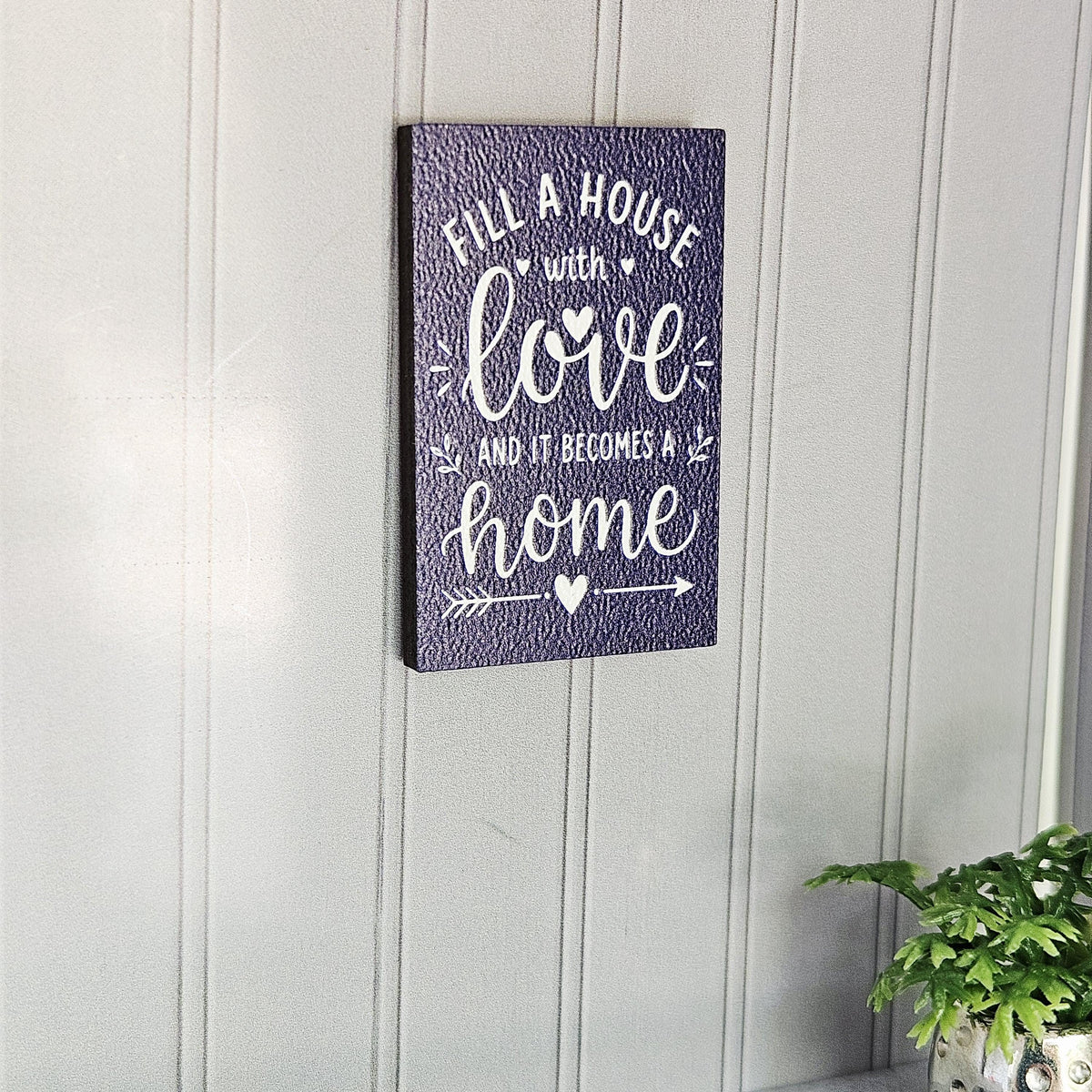 Dolls House Love Quote Wall Sign | Fill a House with Love | 1:12 Scale Miniature Home Decor | 25–40mm
