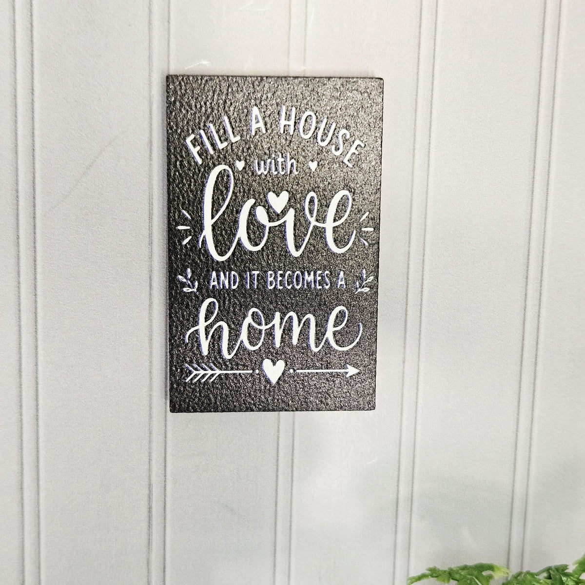 Dolls House Love Quote Wall Sign | Fill a House with Love | 1:12 Scale Miniature Home Decor | 25–40mm