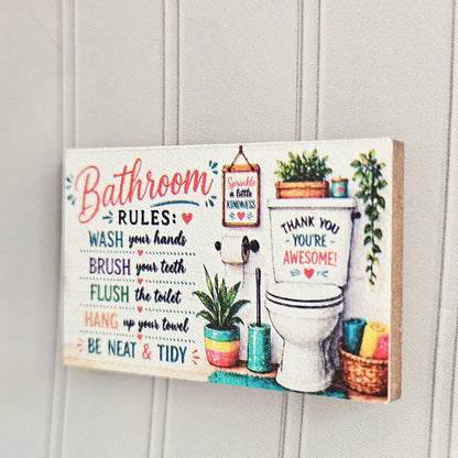 Bathroom Rules Sign – alternate view 3 | 1:12 scale dolls house miniature