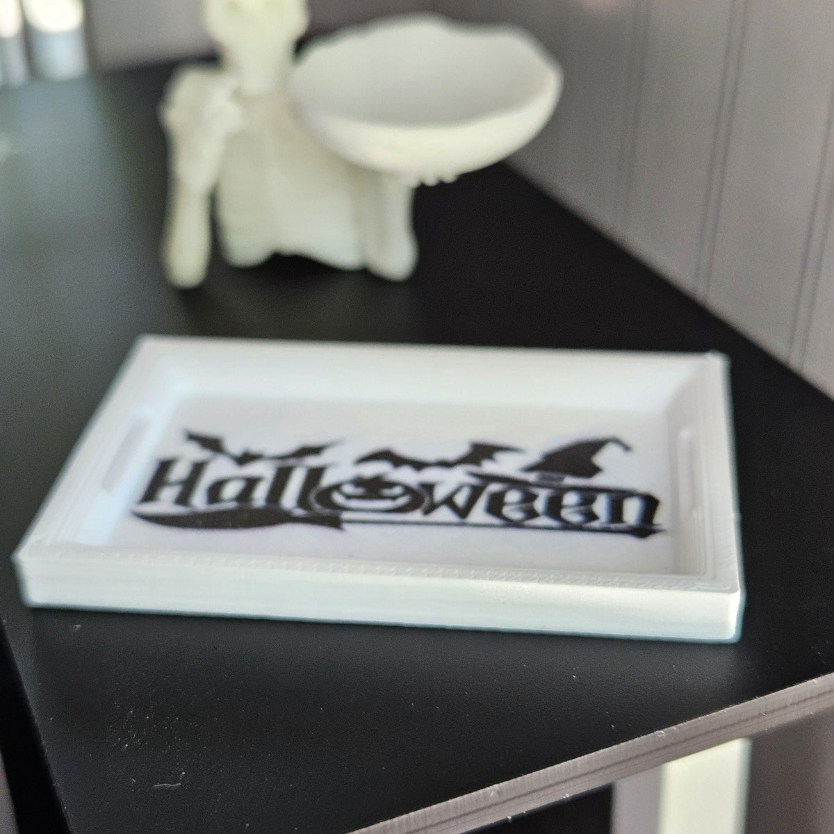 Dolls House Halloween Tray | Mini Serving Tray with Handles | Spooky Decor | 1:12 Scale