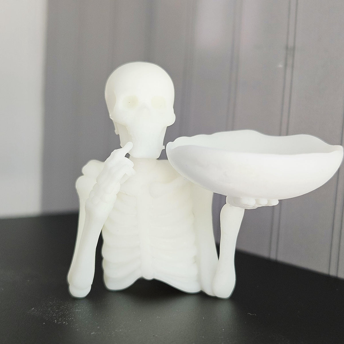 Dolls House Skeleton Bowl Holder | Halloween Table Decor | Miniature Centrepiece | 1:12 Scale