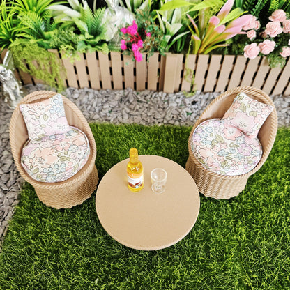 Wood-Effect Garden Chair Set – alternate view 10 | 1:12 scale dolls house miniature