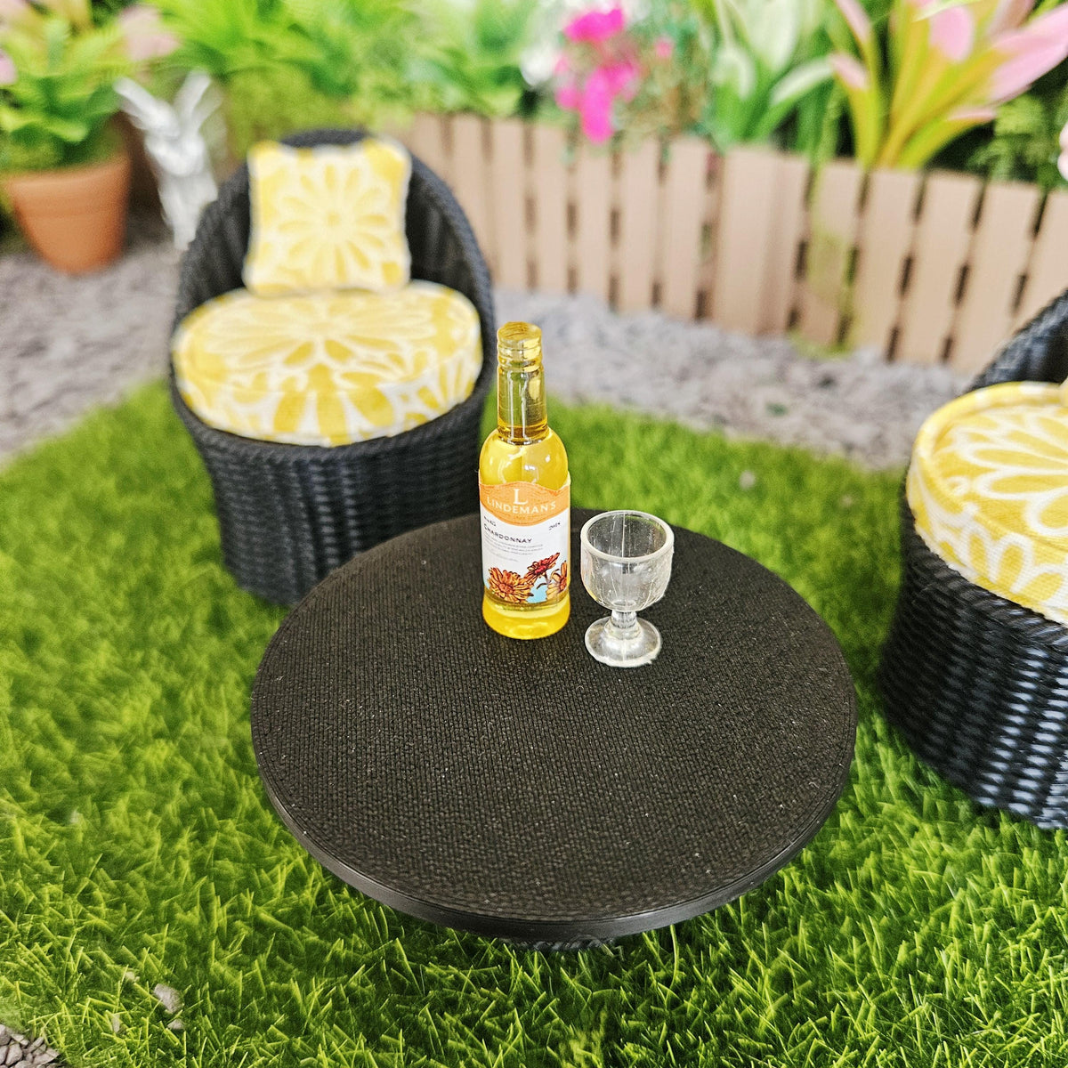 Garden Chair Set, Black, 12th scale