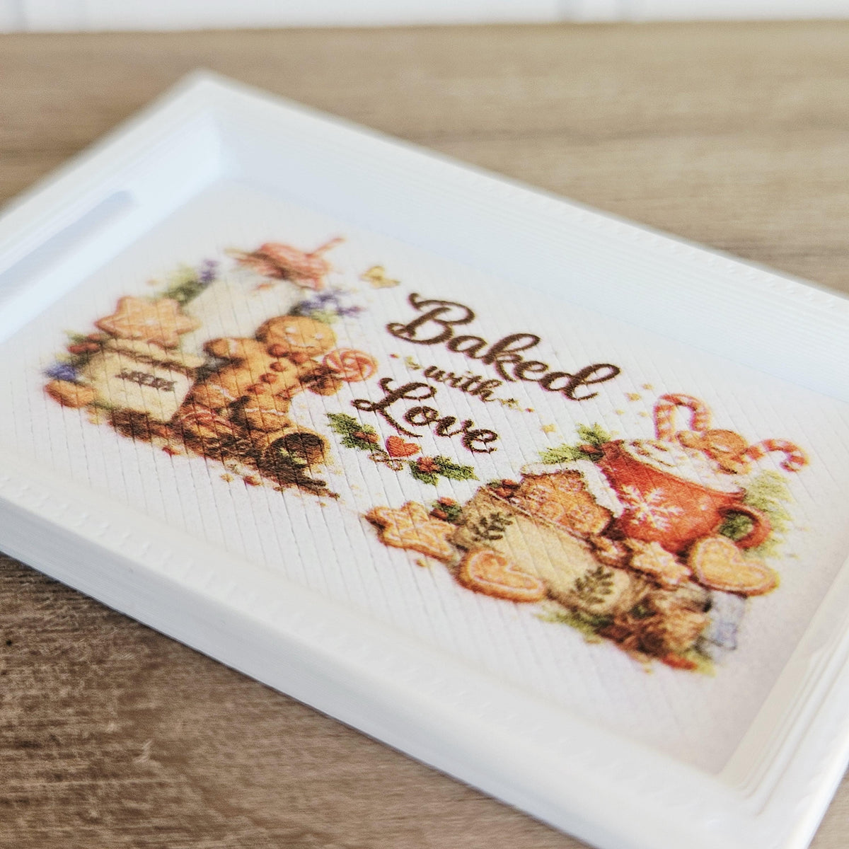 Dolls House Miniature Christmas Kitchen Tray, 1:12 Scale