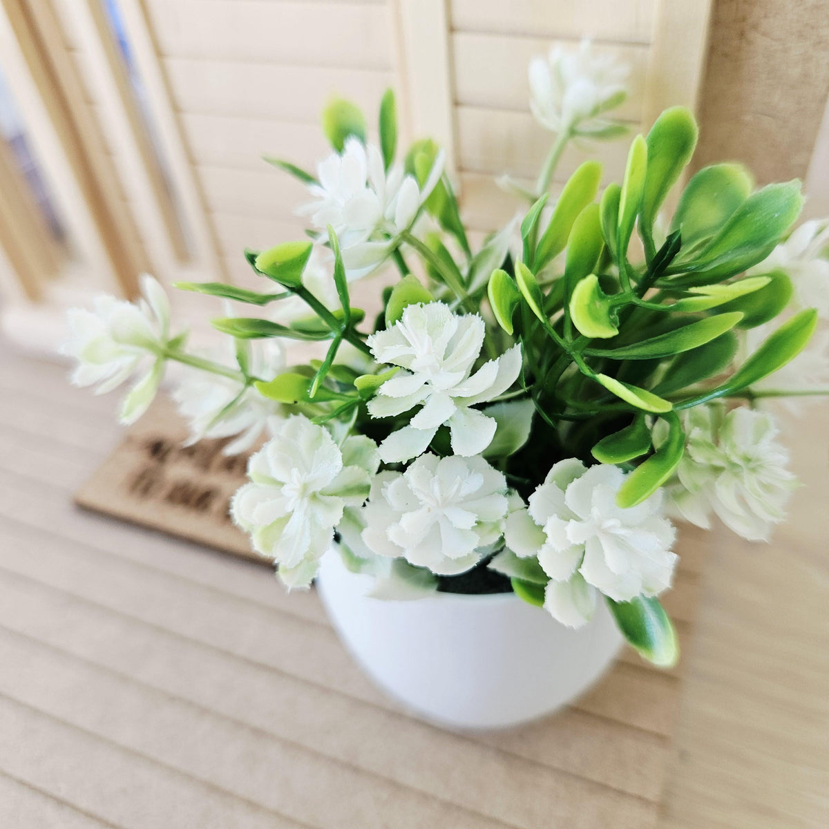 Large Plant Pot with White Flowers | Oversized Planter | Choice of Colours | 1:12 Scale