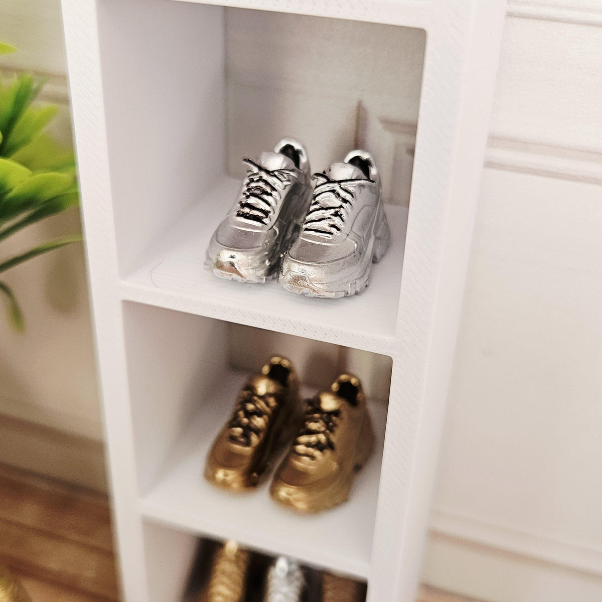 Dolls House Trainers / Sneakers | Metallic Miniature Shoes | Choice of Colours | 1:12 Scale