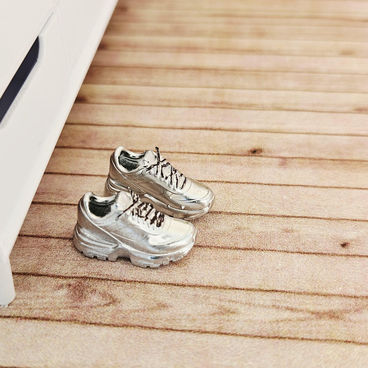 Dolls House Trainers / Sneakers | Metallic Miniature Shoes | Choice of Colours | 1:12 Scale
