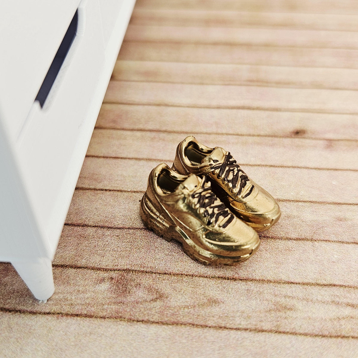 Dolls House Trainers / Sneakers | Metallic Miniature Shoes | Choice of Colours | 1:12 Scale