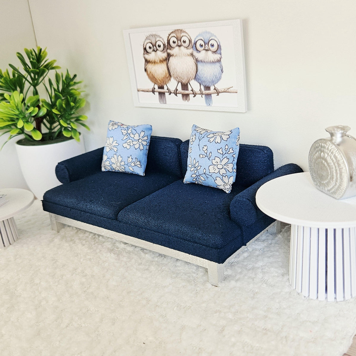 Navy Modern Sofa – alternate view 9 | 1:12 scale dolls house miniature