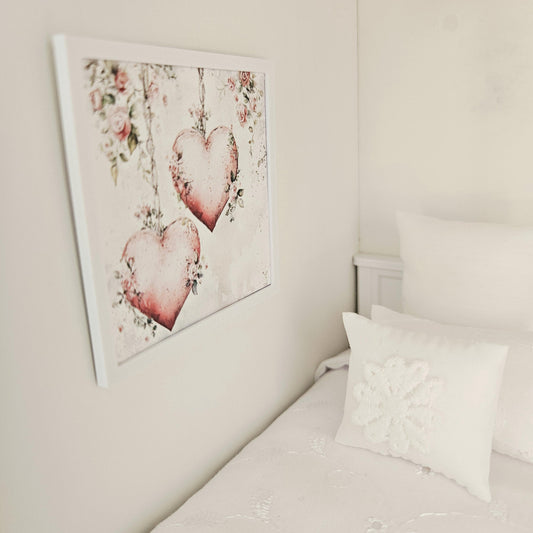 Pink Heart Picture – alternate view 2 | 1:12 scale dolls house miniature