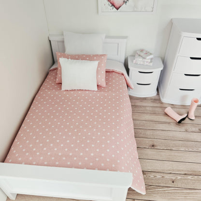 Dusky Pink Single Bedding Set – alternate view 6 | 1:12 scale dolls house miniature