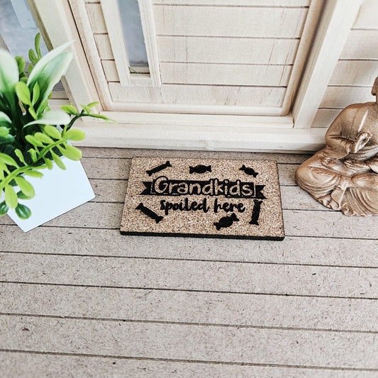 Cork Doormat 9 Designs To Choose From | 1:12 scale dolls house miniature