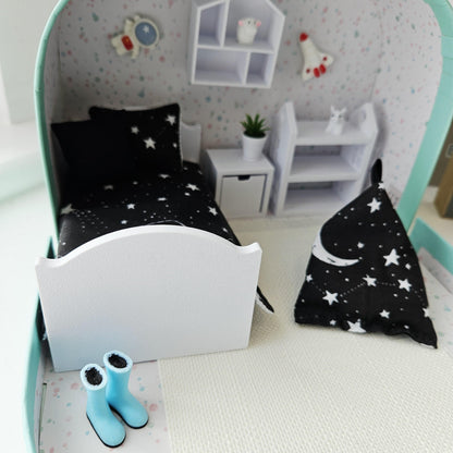 Black Space Suitcase Dollhouse – alternate view 7 | 1:12 scale dolls house miniature