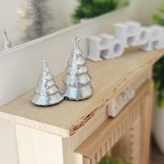 Christmas Trees – Set of 2 – alternate view 2 | 1:12 scale dolls house miniature