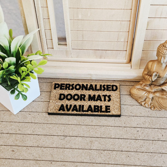 Personalised Cork Doormat | 1:12 scale dolls house miniature