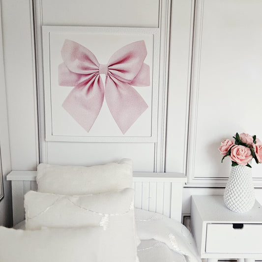 Pink Bow Print | 1:12 scale dolls house miniature