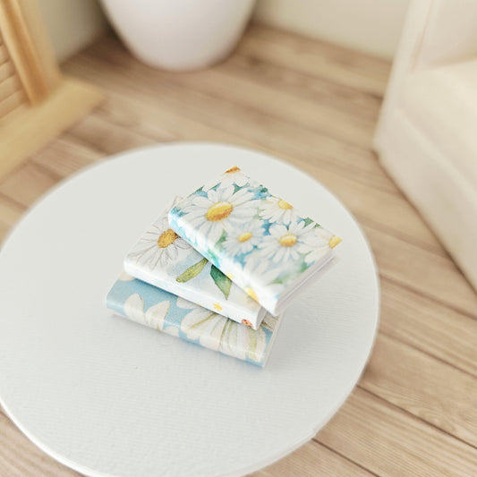 Blue Daisy Closed Books – Set of 3 | 1:12 scale dolls house miniature