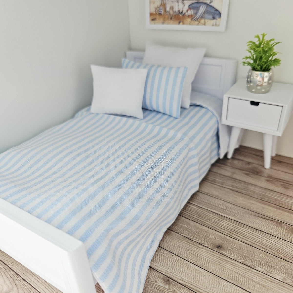 Beach Design Single Bedding Set | 1:12 scale dolls house miniature