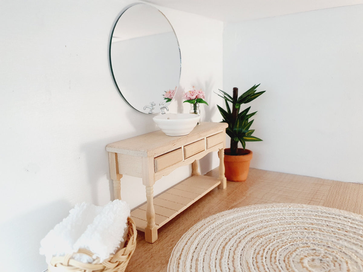 Round Mirror – 60 or 90 mm | 1:12 scale dolls house miniature