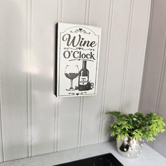 Wine O’Clock Sign – alternate view 2 | 1:12 scale dolls house miniature
