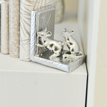 Mice Bookends – alternate view 2 | 1:12 scale dolls house miniature