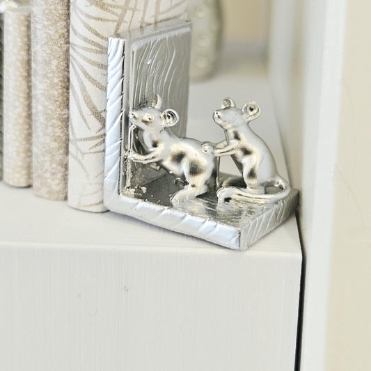 Mice Bookends – alternate view 2 | 1:12 scale dolls house miniature