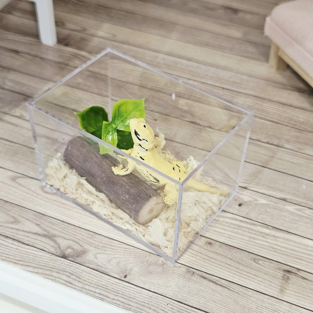 bearded dragon vivarium kit in a 1:12 scale dolls house display, detail view 9