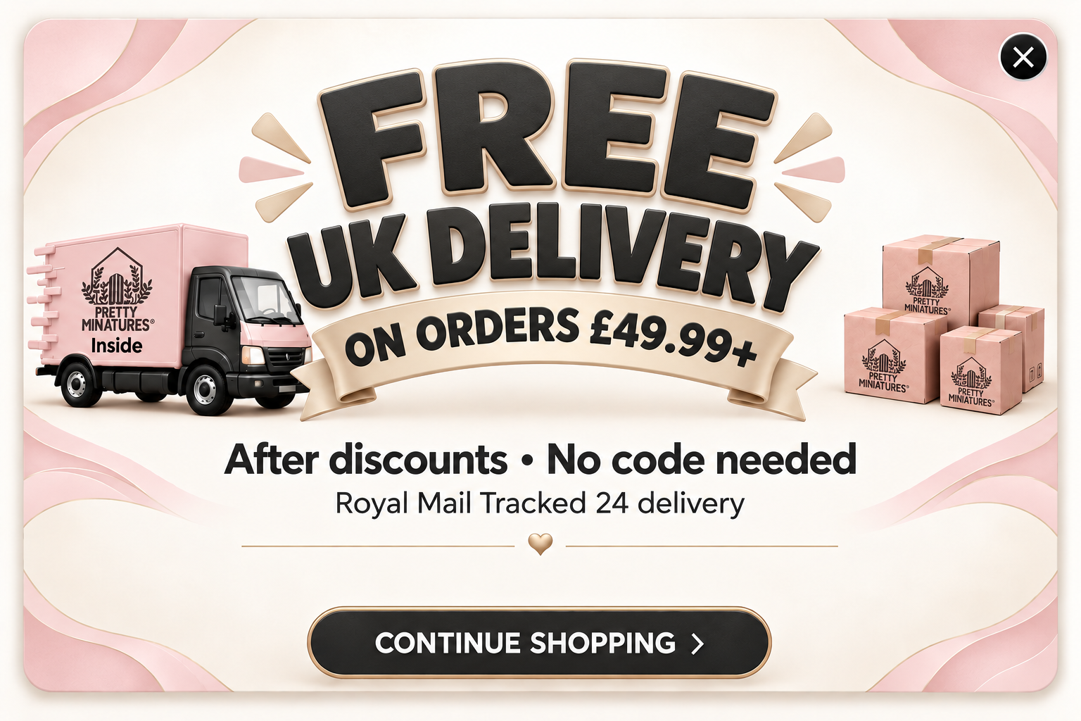 Free UK delivery on orders £49.99 or more after discounts. No code needed. Royal Mail Tracked 24 delivery.